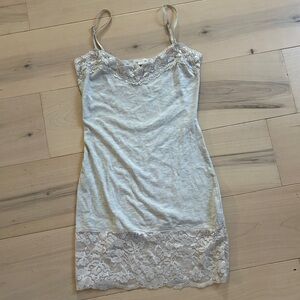 Zenana Outfitters Tank Top With Lace Small Gray Adjustable Spaghetti Straps